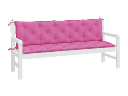 Meubiana 2-piece pink fabric garden bench cushions
