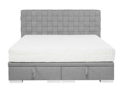 Meubiana 110 Double Bed Grey Upholstery Slatted Base 160x214x109cm