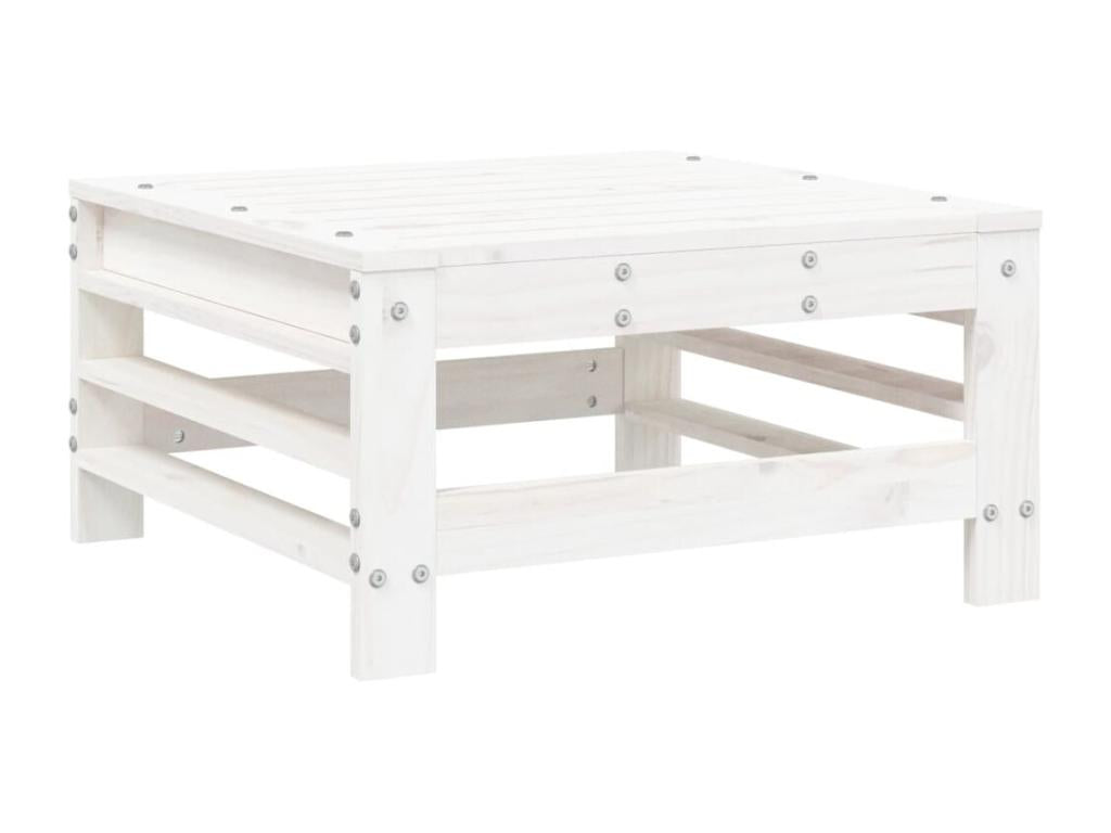 6-piece garden furniture set, white, solid pine wood
