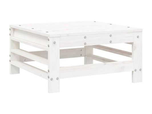 6-piece garden furniture set, white, solid pine wood
