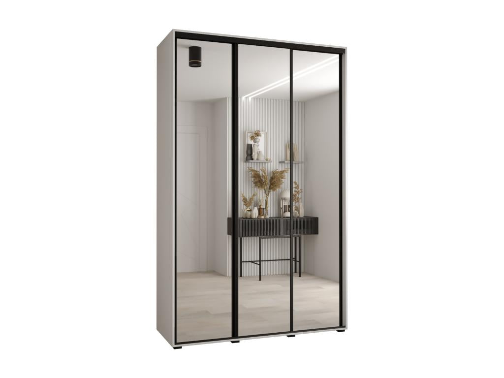 Homzora 2 Sliding Door Wardrobe 235.2/180/60 3 Doors White/White/Black
