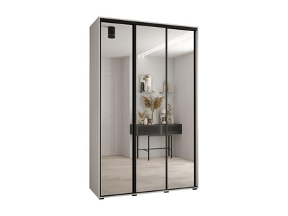Homzora 2 Sliding Door Wardrobe 235.2/180/60 3 Doors White/White/Black
