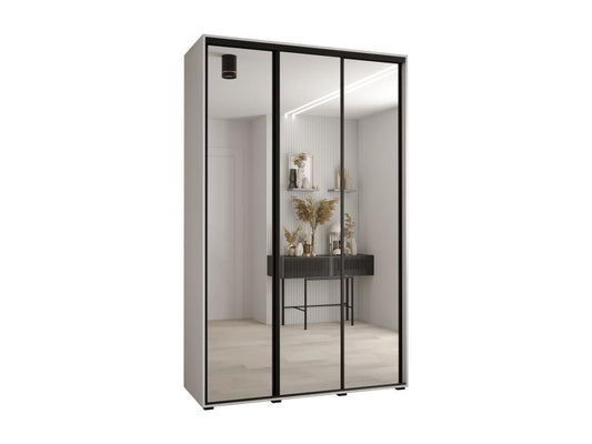 Homzora 2 Sliding Door Wardrobe 235.2/180/60 3 Doors White/White/Black