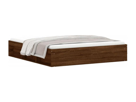 Bed frame without mattress, brown oak, 180x200 cm