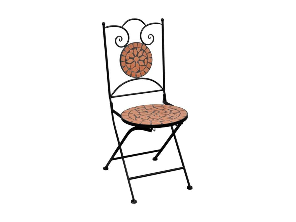 Homzora 3-piece mosaic ceramic tile furniture set, terracotta