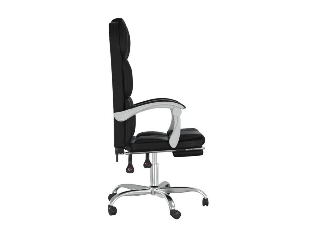 Black Faux Leather Reclining Office Chair