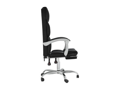 Black Faux Leather Reclining Office Chair