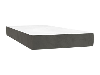 Homzora bed base and mattress, Dark Grey 90x190 Velvet