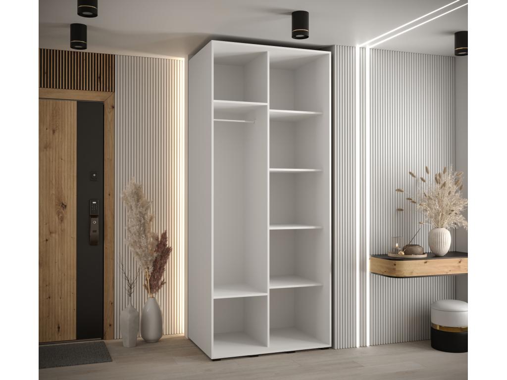 Meubiana 1 Sliding Door Wardrobe 235.2/100/60 2 Doors White/Black