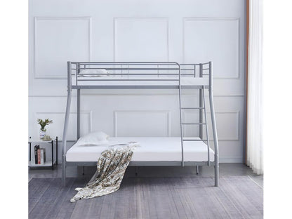 Meubiana 3-person bunk bed, 2-1, metallic grey, slatted base included