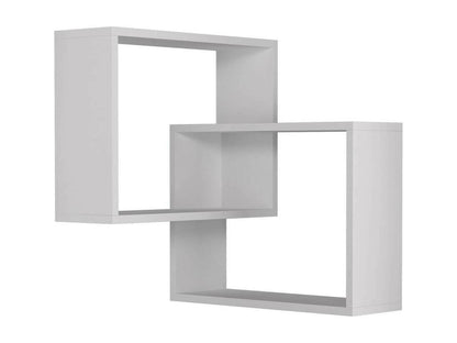 Meubiana Wall Shelf, Wall-Mounted Shelf, Multi-Purpose Shelving Unit, 68x60x68 cm, White