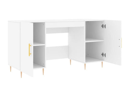 White wooden desk/workstation, 140x50x75 cm, 02 0023511