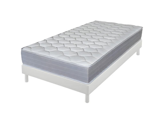 Meubiana 90x190 Mattress and Bed Base - Firm Support - Disassembled Bed Base - White