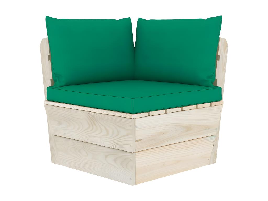 3-seater pallet garden sofa with cushions, spruce wood