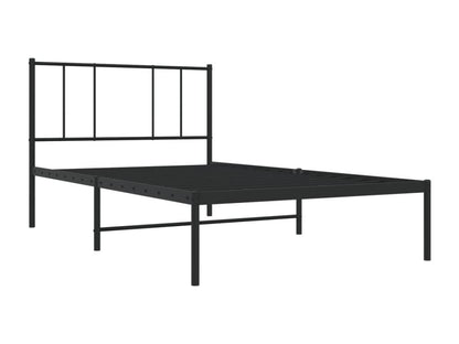 Metal bed frame with black headboard 90x190