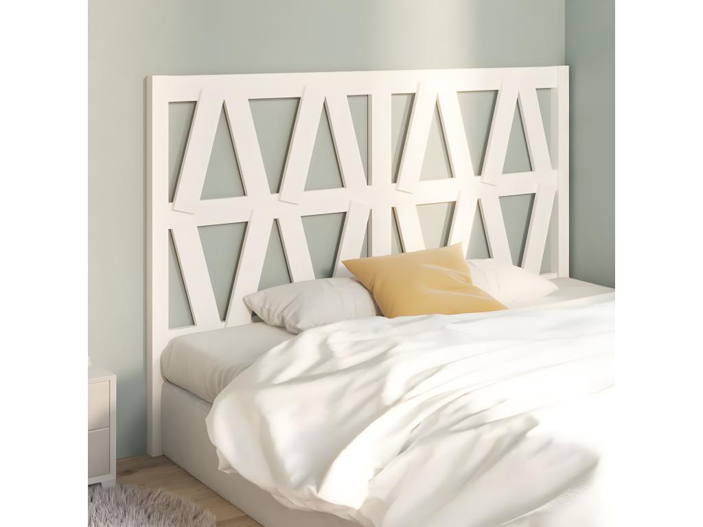 White headboard 166x4x100 cm Solid pine wood
