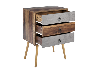 Homzora 3-drawer chest, 82 cm, dark brown