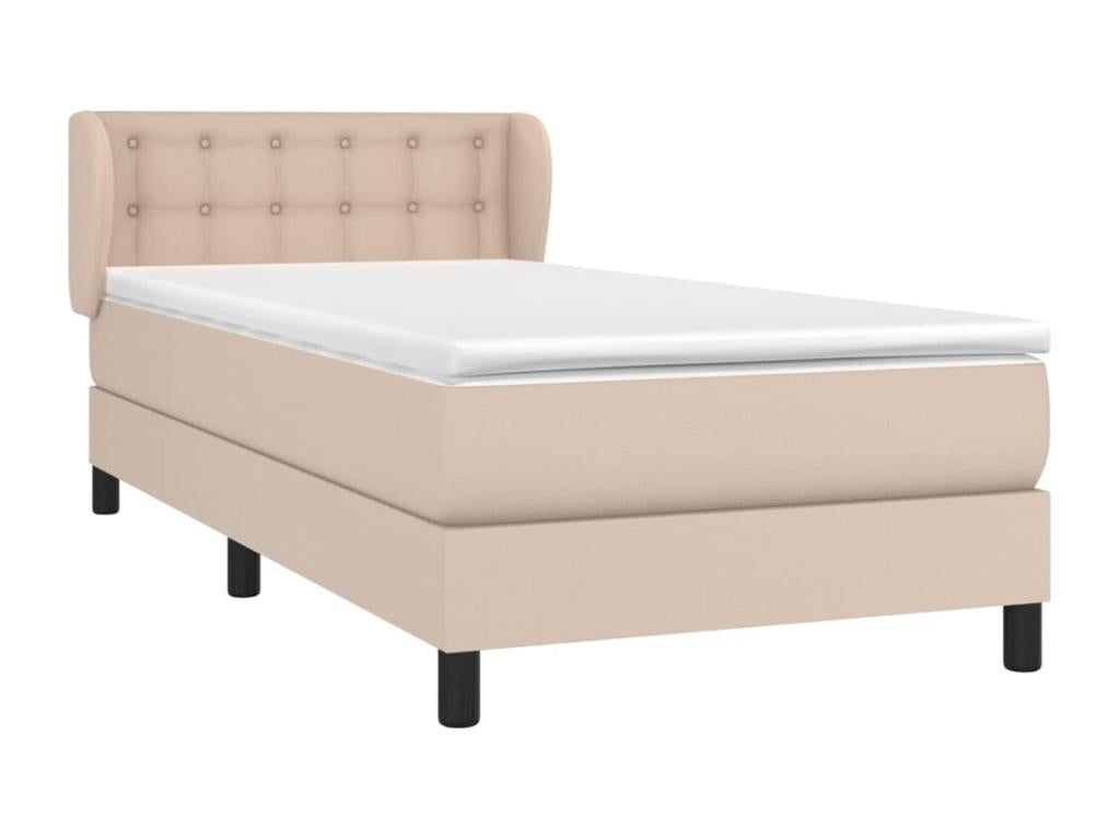 Upholstered bed base with Cappuccino mattress 80x200 cm