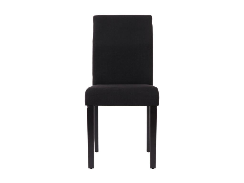 Set of 4 Homzora dining chairs in black and grey fabric with dark legs