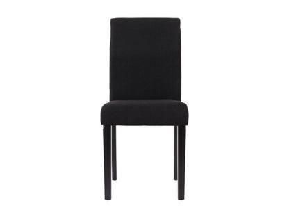 Set of 4 Homzora dining chairs in black and grey fabric with dark legs