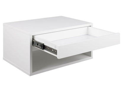 Homzora Nightstand with 1 Drawer and 1 Storage Shelf, White.
