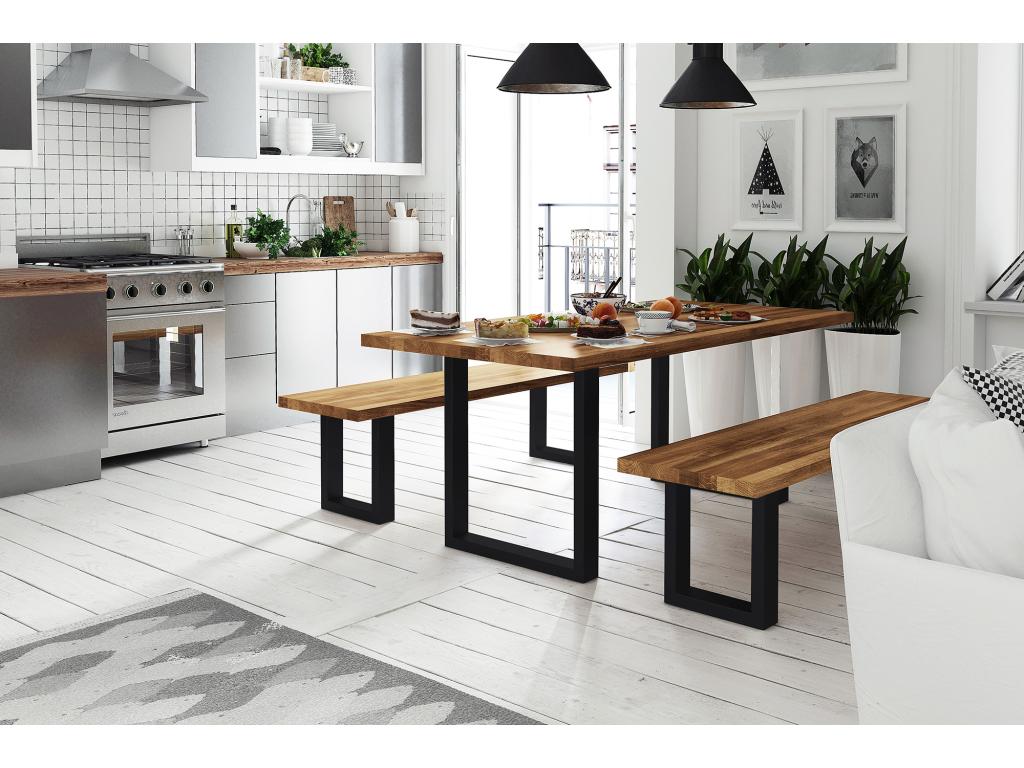 Meubiana - Natural oiled wild oak dining bench