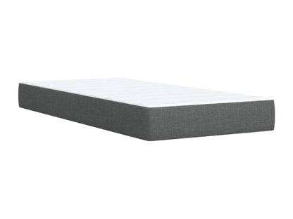 Homzora bed base and mattress, dark grey, 90x190 cm, fabric