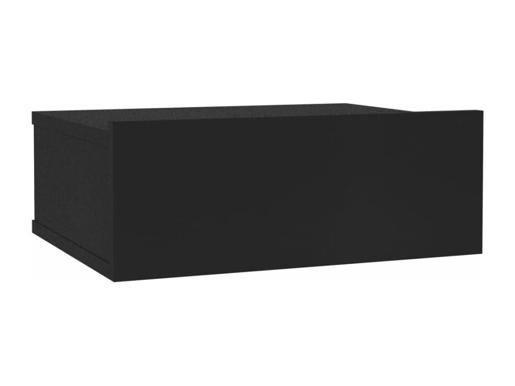 Black floating bedside table, 40x30x15 cm, engineered wood