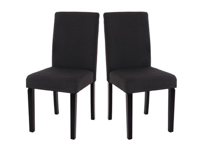 Set of 4 Homzora dining chairs in black and grey fabric with dark legs