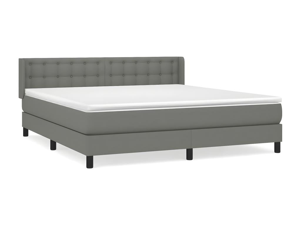 Meubiana bed base with mattress, dark grey, 180x200 cm, fabric