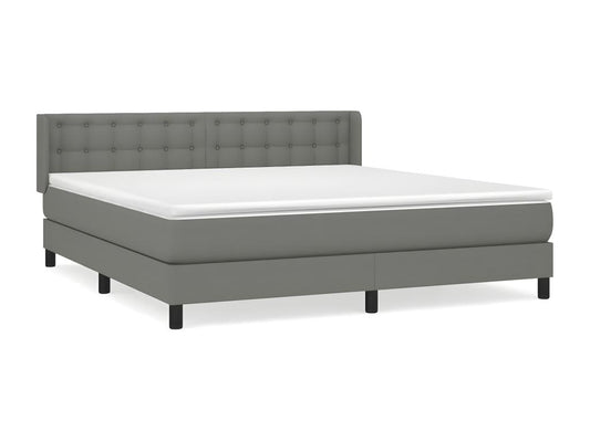 Meubiana bed base with mattress, dark grey, 180x200 cm, fabric