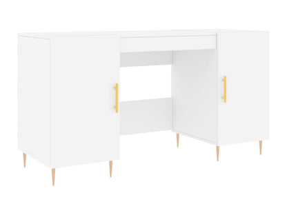 White wooden desk/workstation, 140x50x75 cm, 02 0023511