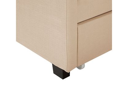 Bed with storage drawers, MONTPELLIER fabric, 180x200 cm, Beige