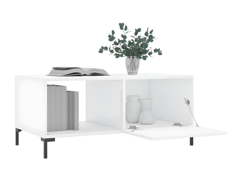 Coffee table, glossy white, 90x50x40 cm, engineered wood