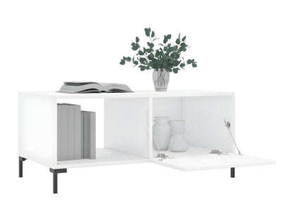 Coffee table, glossy white, 90x50x40 cm, engineered wood