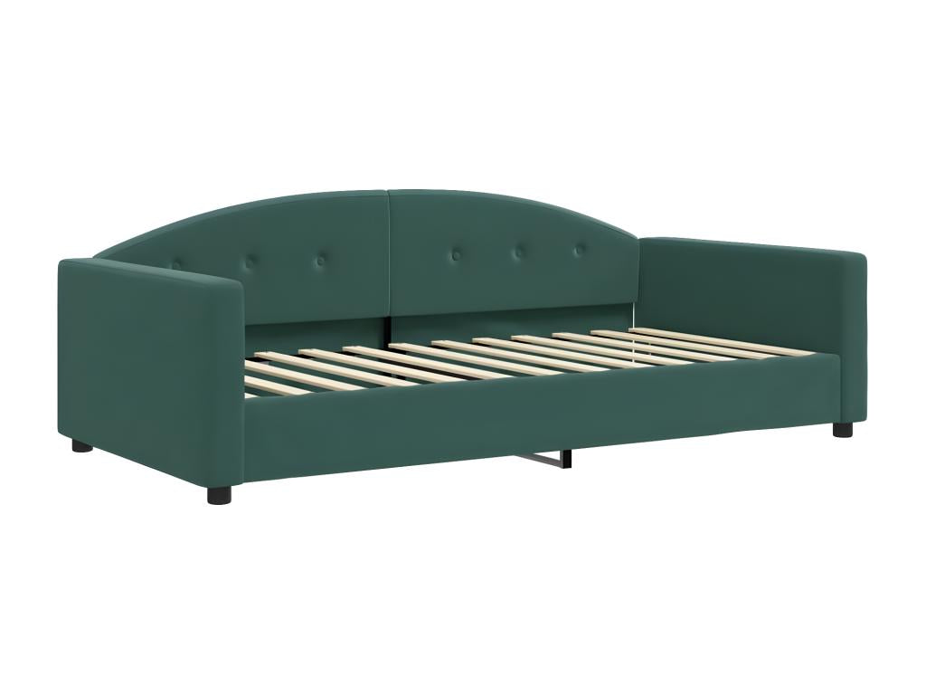 Daybed with dark green 100x200 cm velvet mattress