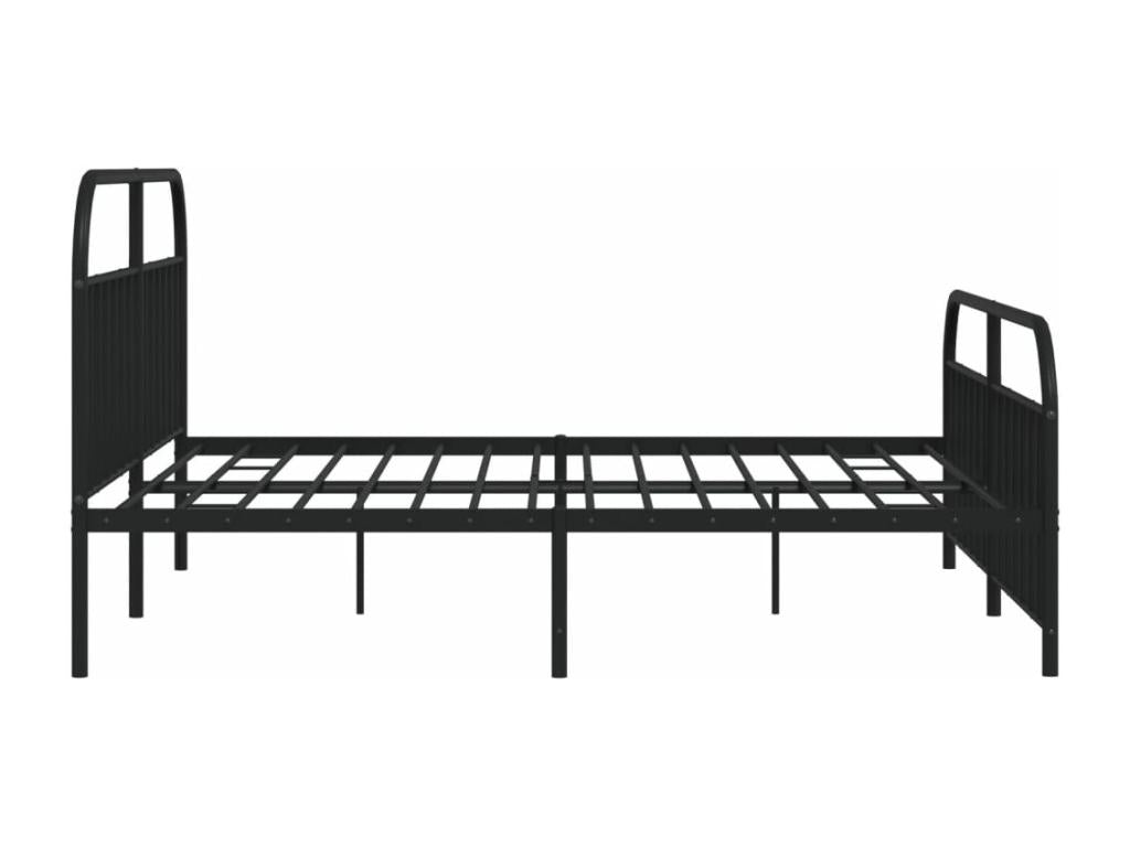 Metal bed frame with headboard and footboard, black, 193x203