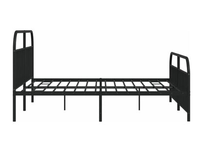 Metal bed frame with headboard and footboard, black, 193x203