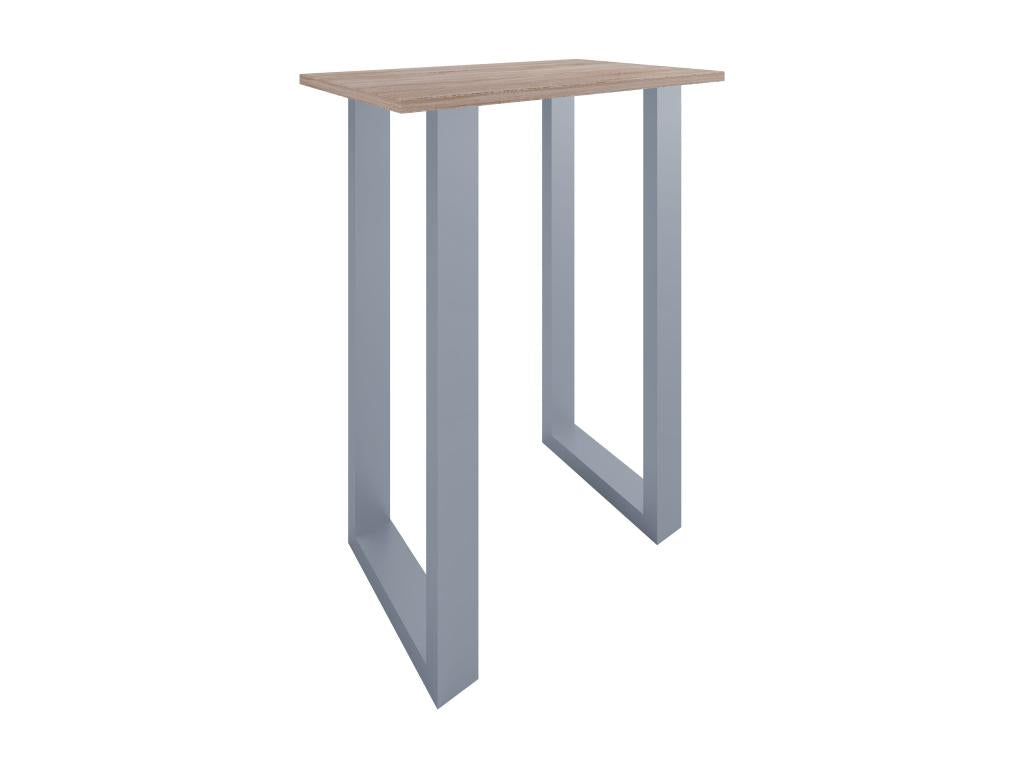 Meubiana Premium wood and aluminum bar table, high table, bistro table, Xona bar table, 80x50 cm, Silver/Oak, Meubiana