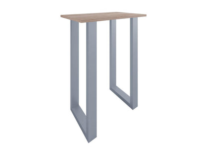 Meubiana Premium wood and aluminum bar table, high table, bistro table, Xona bar table, 80x50 cm, Silver/Oak, Meubiana
