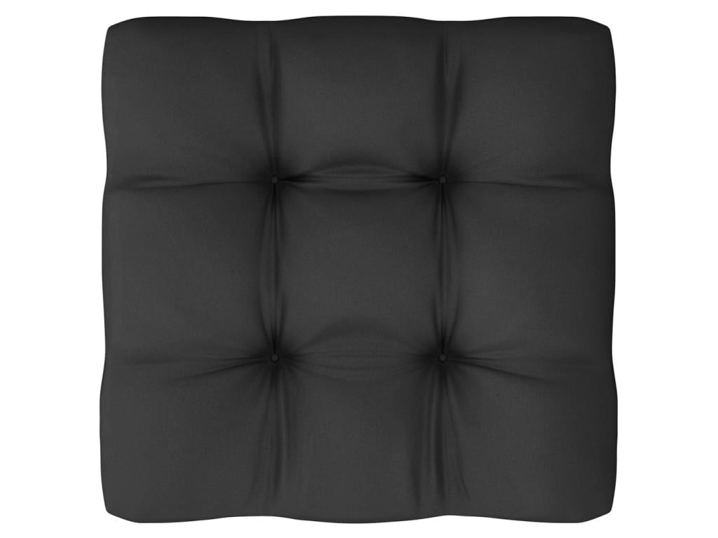 10-piece garden furniture set with cushions, black, solid pine wood.