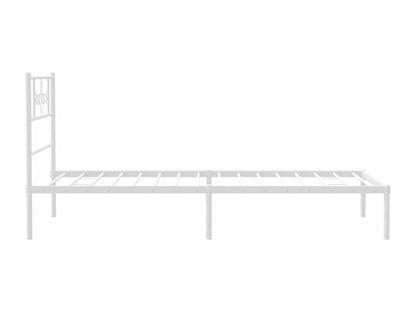 Metal bed frame with white headboard 75x190