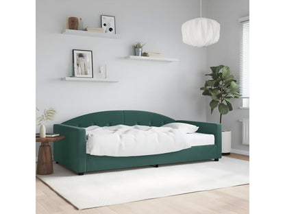 Daybed with dark green 100x200 cm velvet mattress
