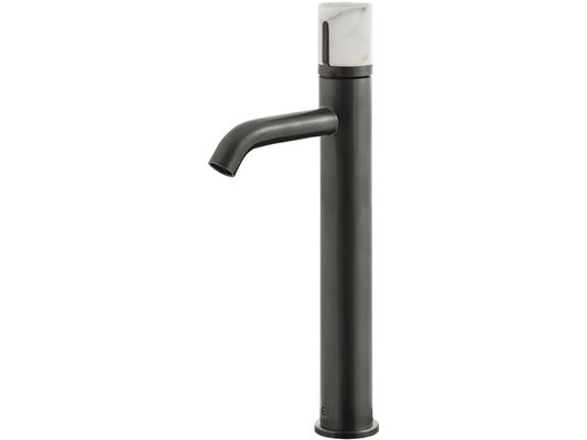 Homzora tall basin mixer tap, gunmetal grey marble - Homzora