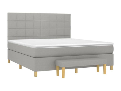 Doucezen bed base with light grey mattress 180x200cm fabric