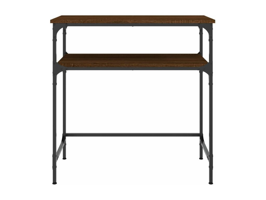 Brown oak console table 75x35.5x75 engineered wood