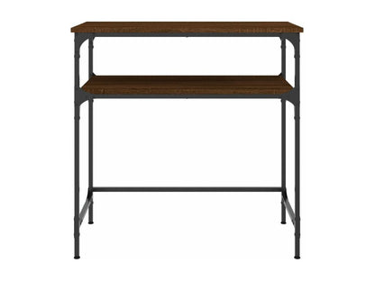 Brown oak console table 75x35.5x75 engineered wood