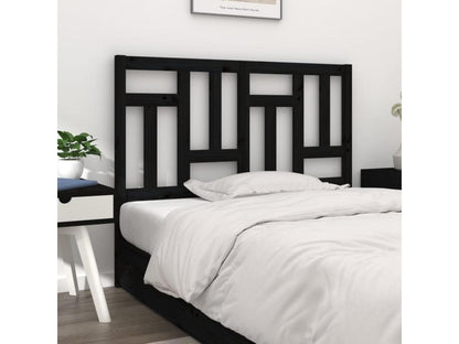 Black Headboard 205.5x4x100 Solid Pine Wood