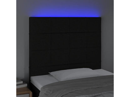 Black LED Headboard 80x5x118/128 cm Fabric