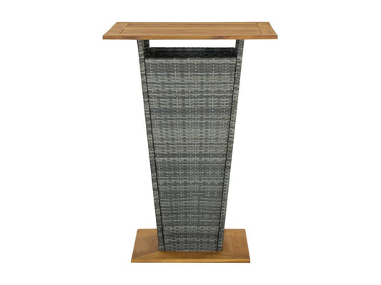 5-piece garden bar set and cushions, grey woven resin